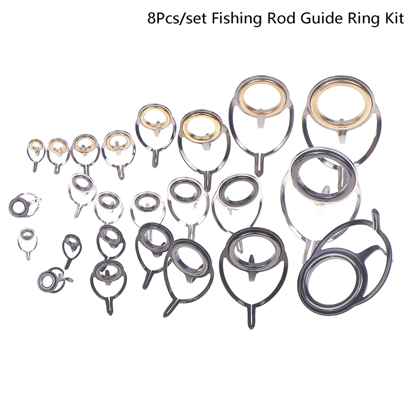 8Pcs Fishing Tackle Stainless  - Fishing Rod Building Kit avaliação e preço