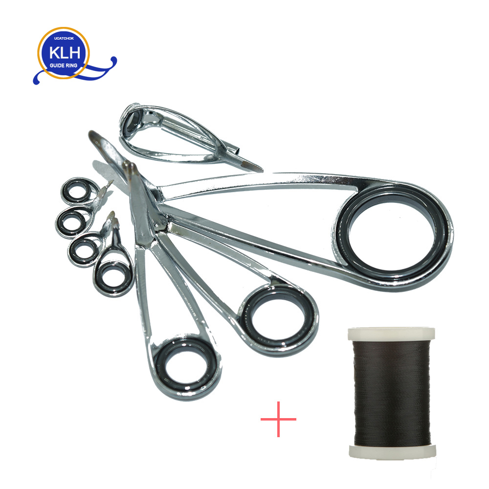 8pcs/Kit KLH Bracket Stainless - Fishing Rod Building Kit avaliação e preço