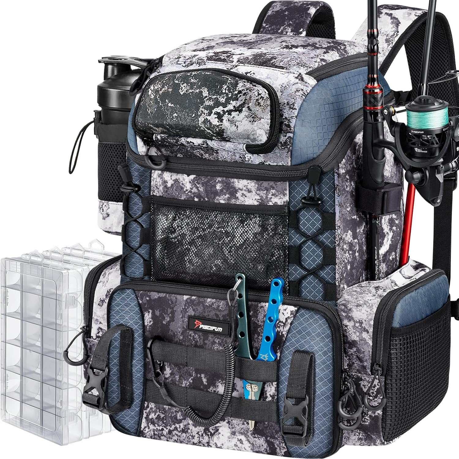 42L Waterproof Fishing Backpac - Fishing Rod Holder avaliação e preço