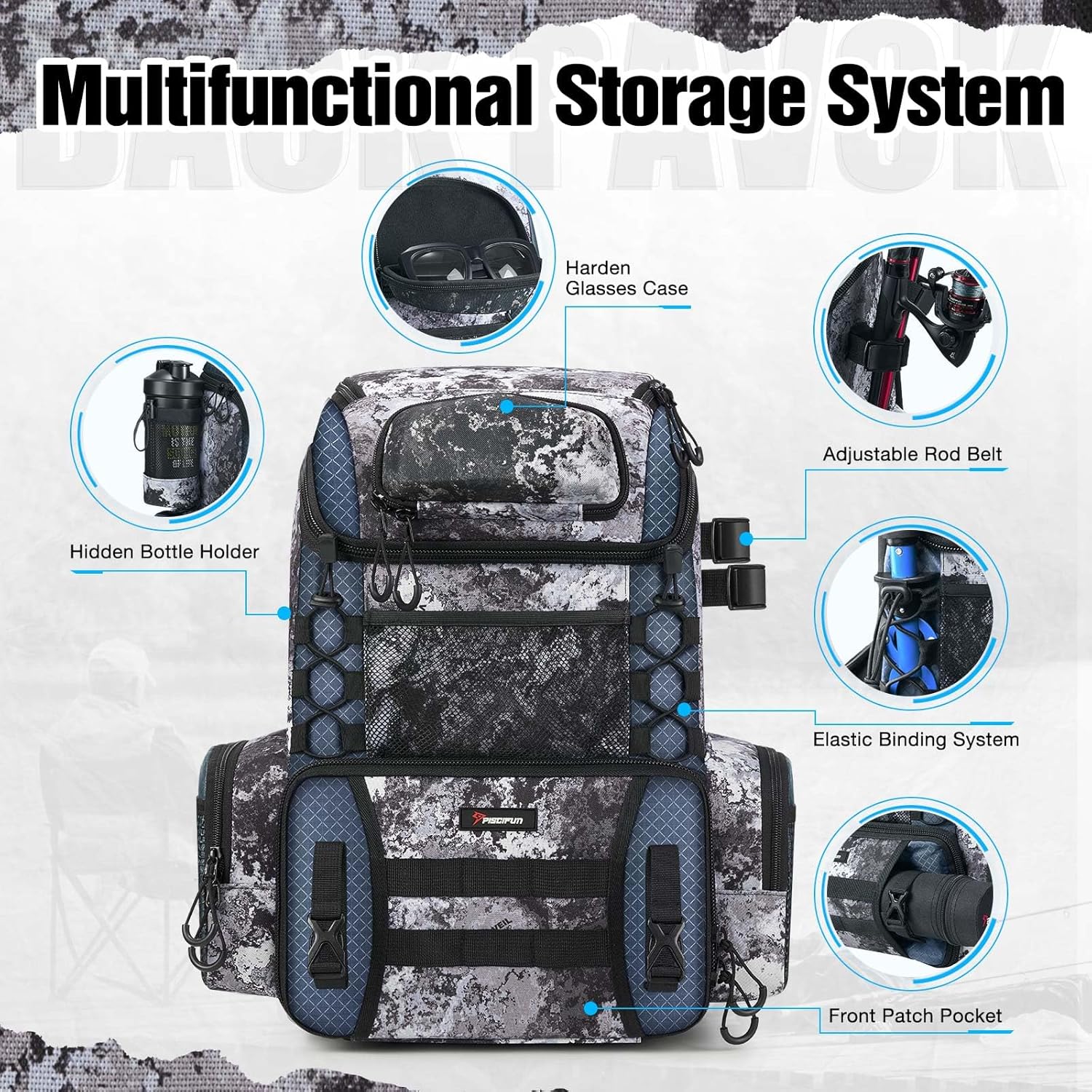 42L Waterproof Fishing Backpac - Fishing Rod Holder avaliação e preço