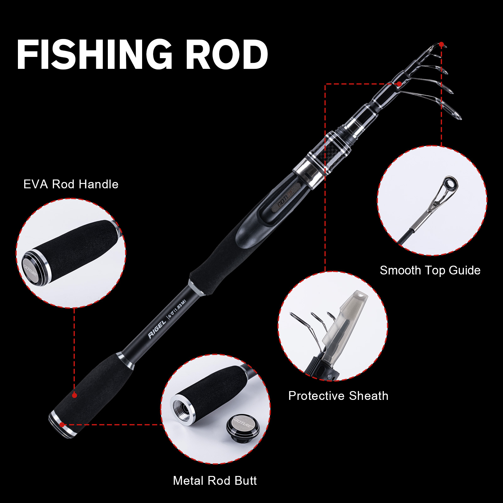Goture RIGEL Telescopic Fishin - Fishing Rod Surf avaliação e preço