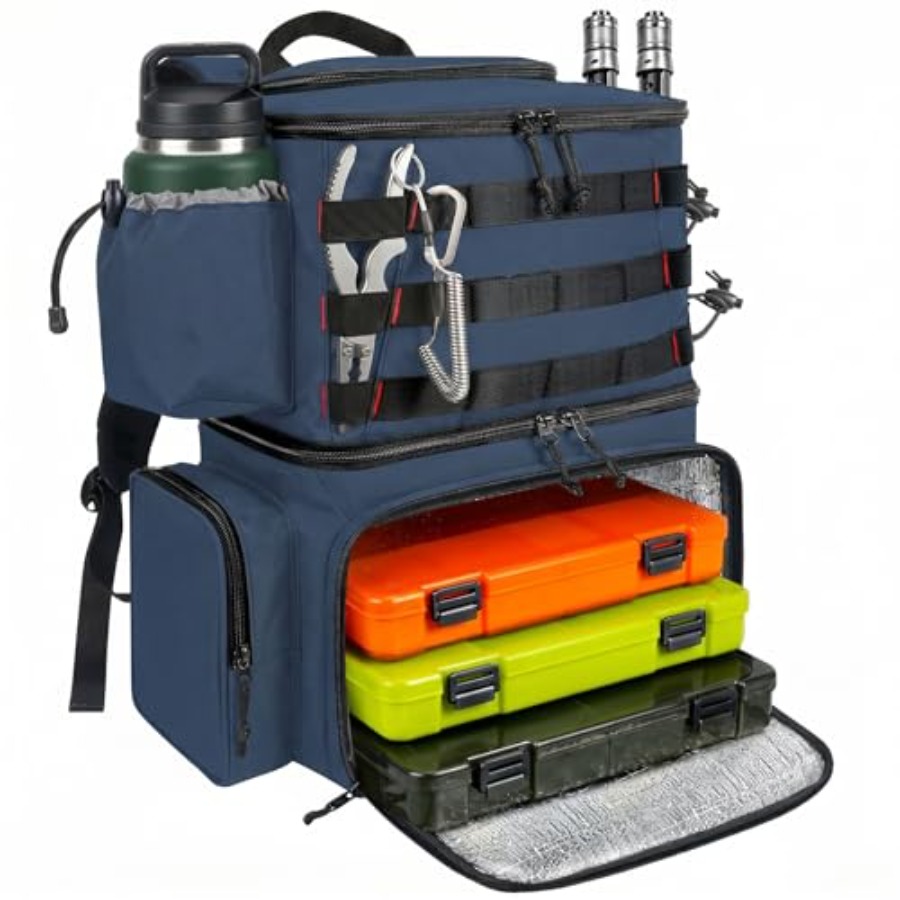 Fishing Backpack, Water Resist - Fishing Rod Holder avaliação e preço