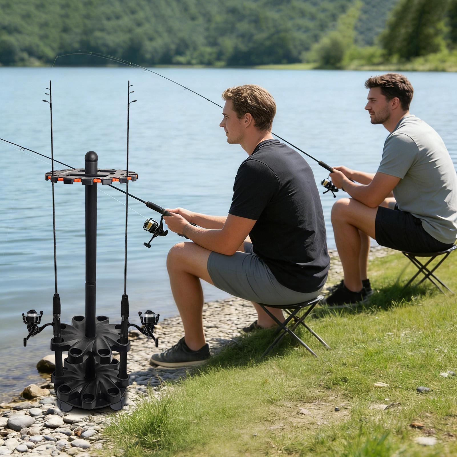 Fishing Rod Racks Angling Pole - Fishing Rod Rack avaliação e preço