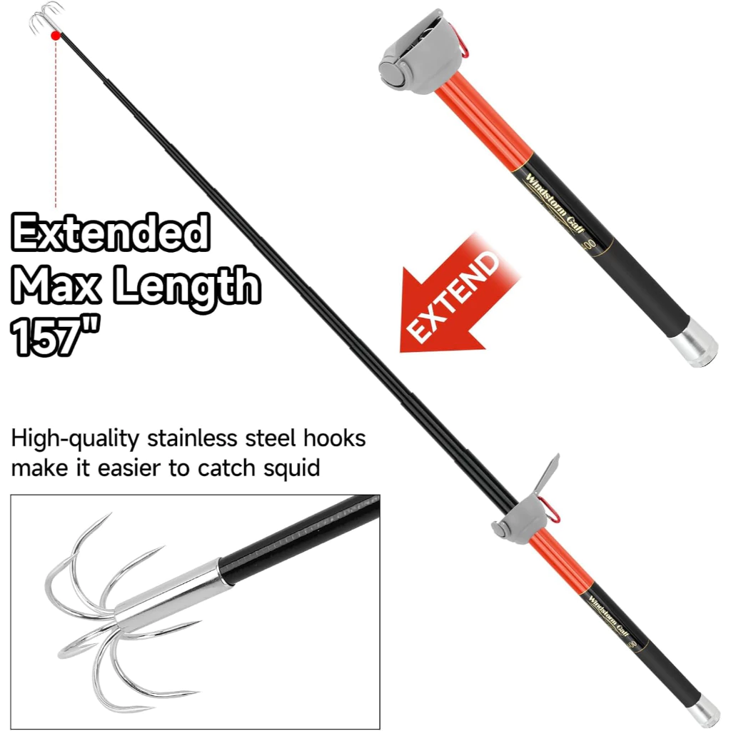 SANLIKE Fishing-Squid Gaff 3M/ - Fishing Rod Carbon Fiber avaliação e preço
