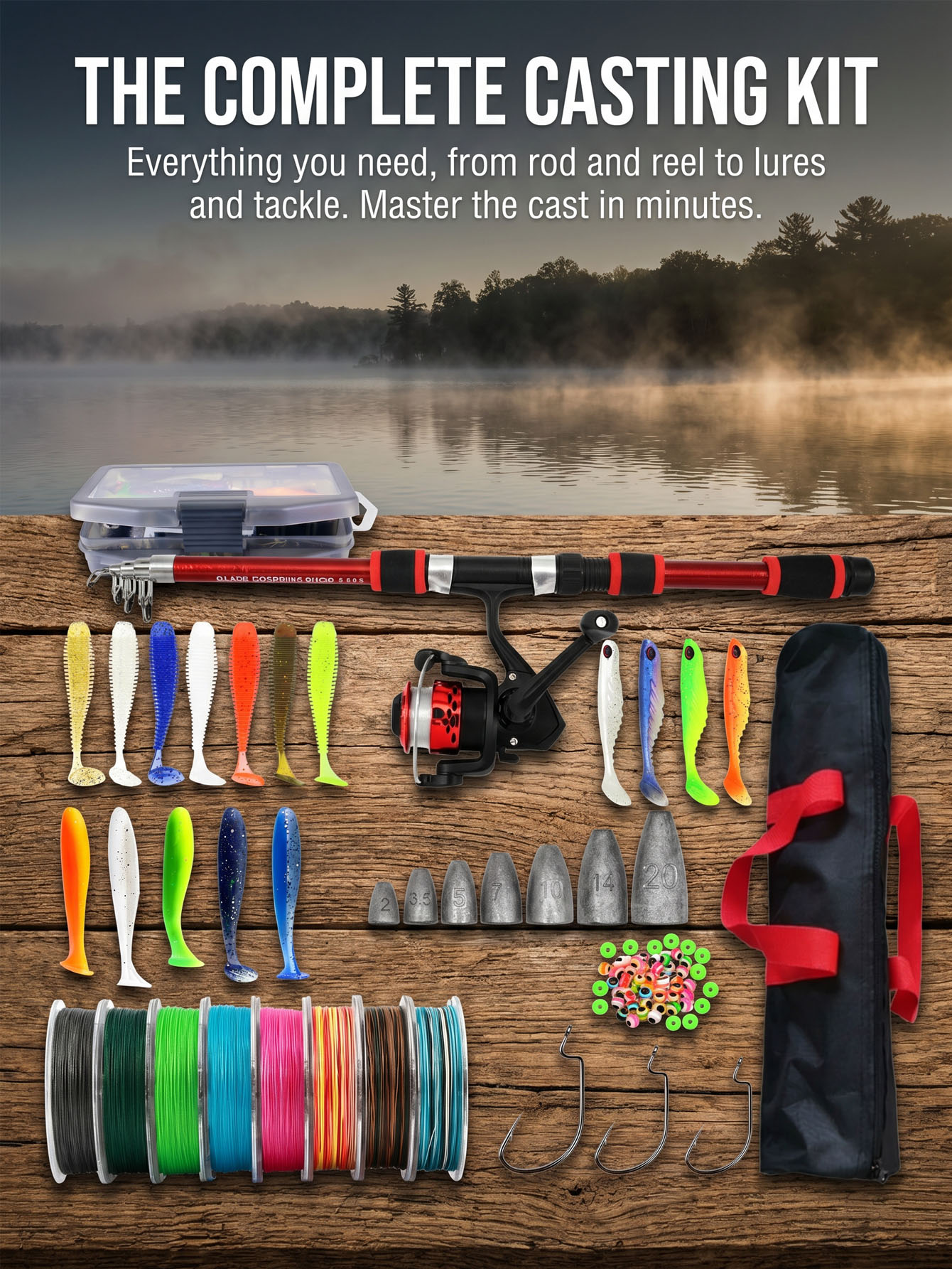 Fishing Rod Reel Combos Collap - Fishing Rod Spinning avaliação e preço