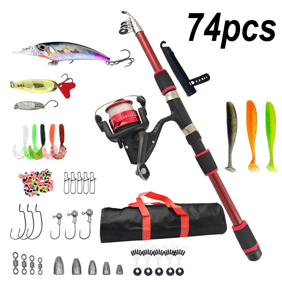 Fishing Pole Set Full Kits Wit - Fishing Rod Spinning avaliação e preço