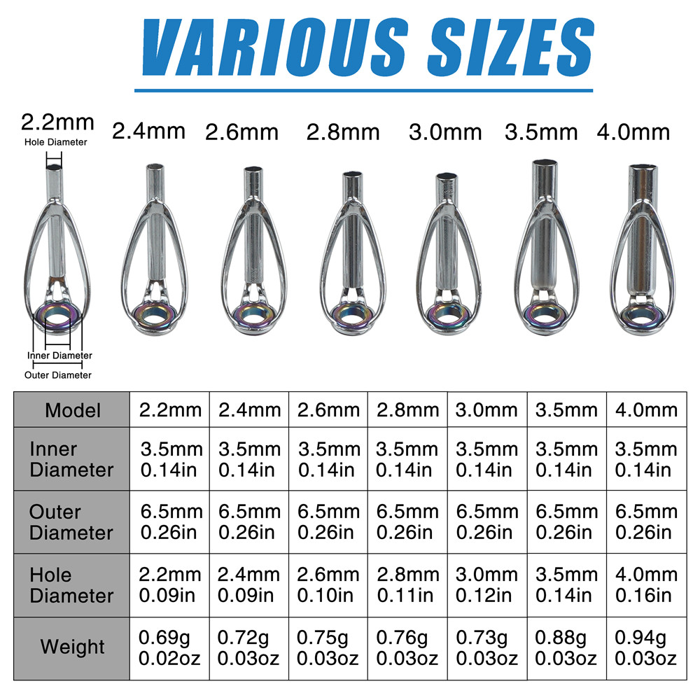 10Pcs Fishing rod guide tips r - Fishing Rod Tip Replacement avaliação e preço